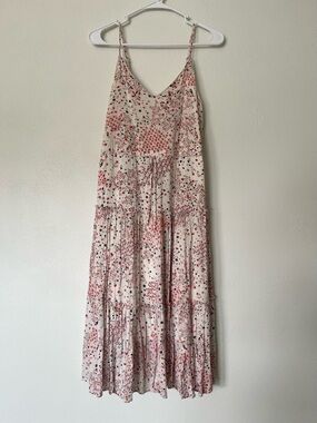 Everly Cream Maxi Dress with Pink Floral Print